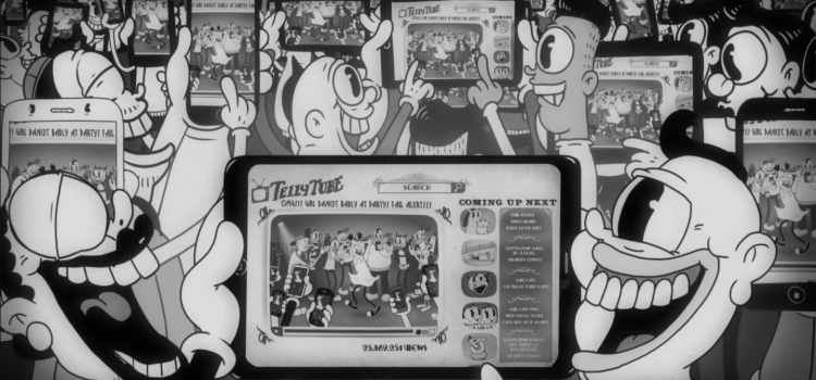 Old comic with cellphones