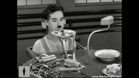 Chaplin gif eating by automation