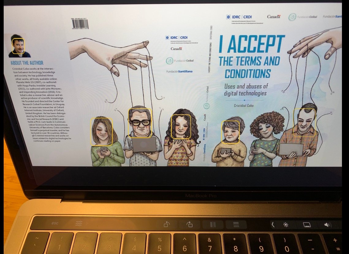 Screen with face recognition