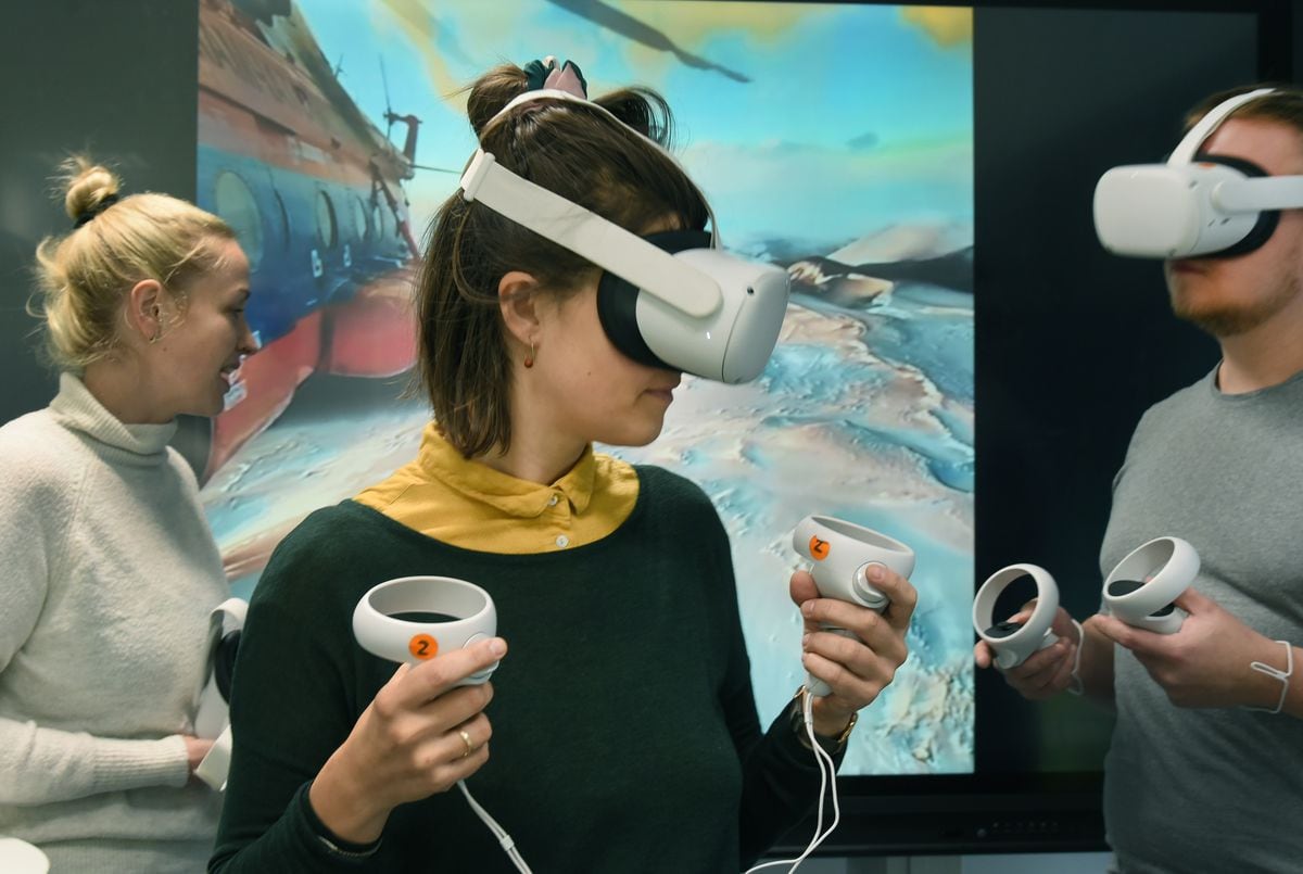 People with AR equipment